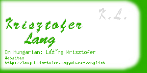 krisztofer lang business card